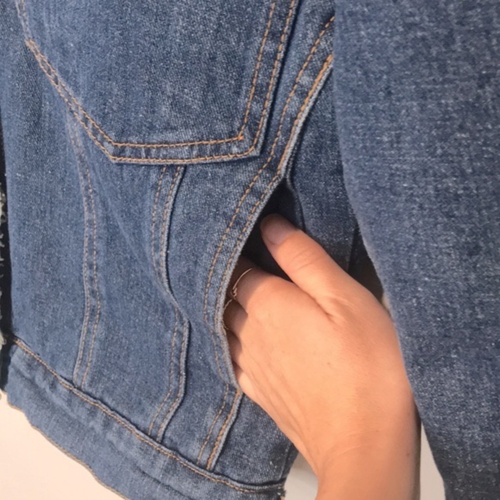 Rare DIOR Stitch & Rhinestone Fleece Denim Jacket - Picture 7 of 10